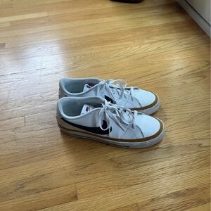 Nike White and Black Court Sneaker